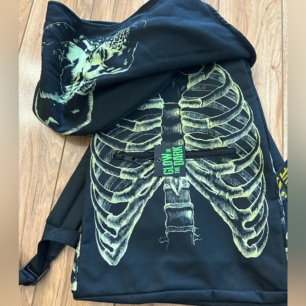 Glow in the Dark Skeleton Hooded Backpack